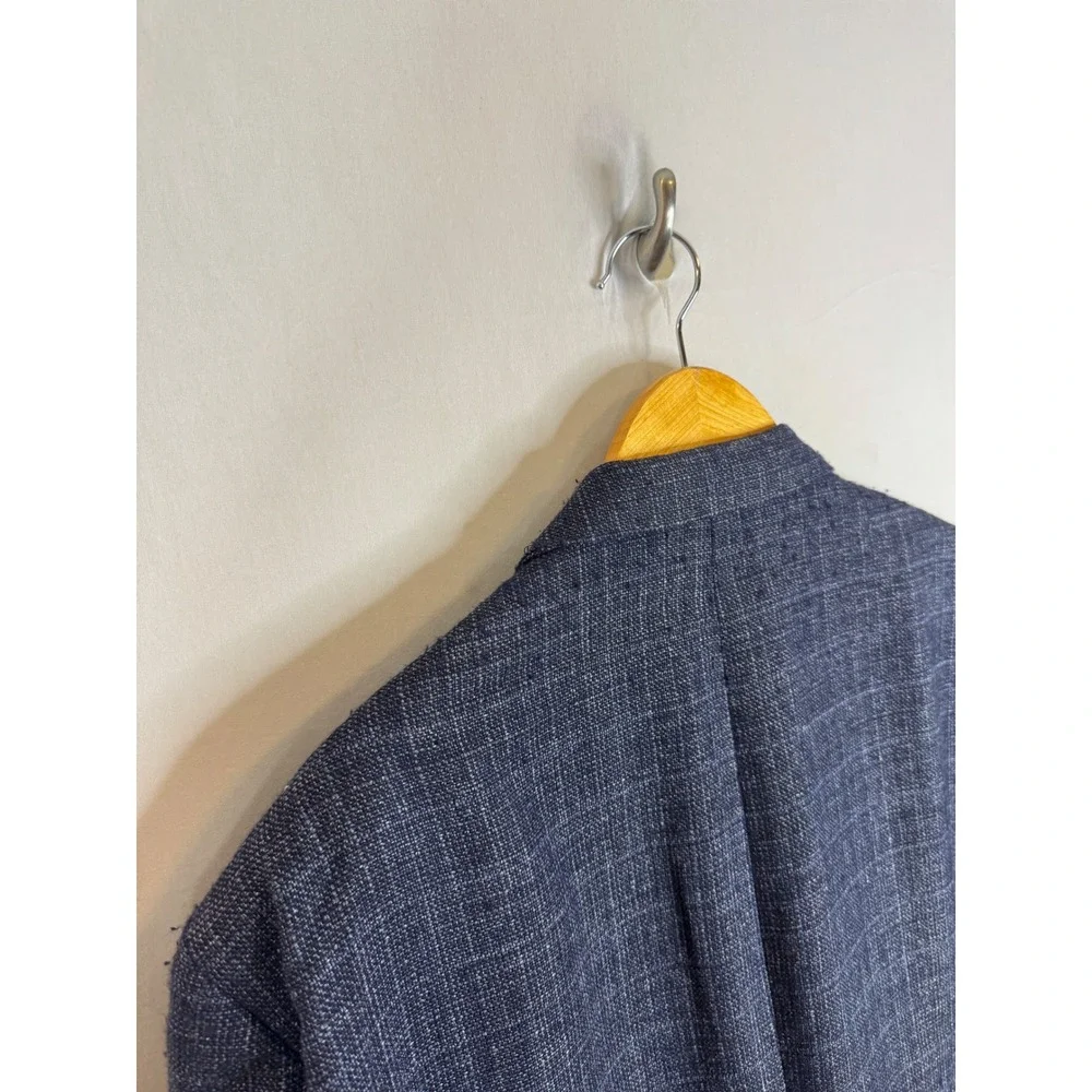 Joseph Abboud Indigo Lanificio Blue Wool Linen Blazer Slim Navy Sport Coat 50R
